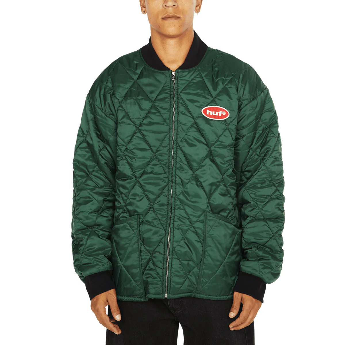HUF x Mickey Mouse Quilted Work Jacket - Forest Green - Image 5