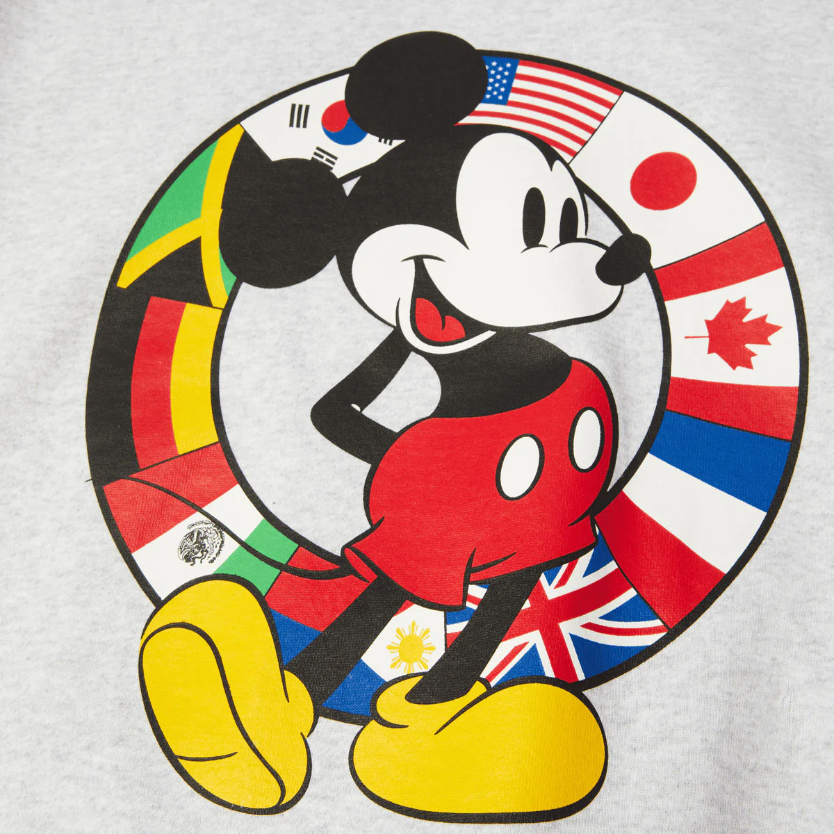 HUF x Mickey Mouse Worldwide Tour Sweatshirt - Heather Grey - Image 4