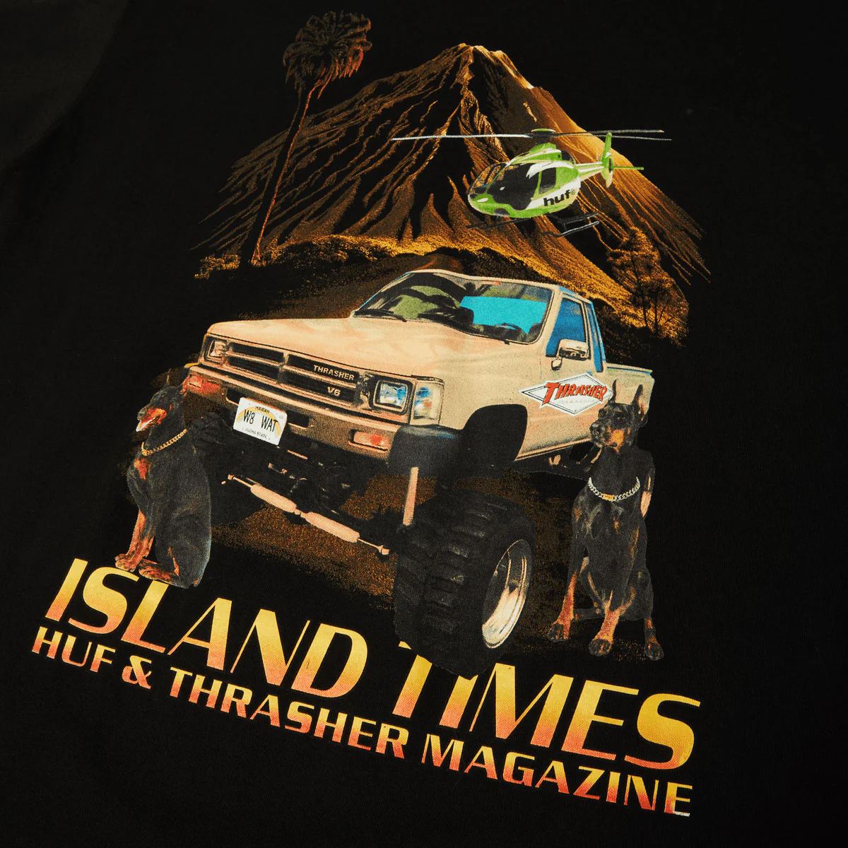 HUF x Thrasher Island Times T-Shirt - Black - Image 2