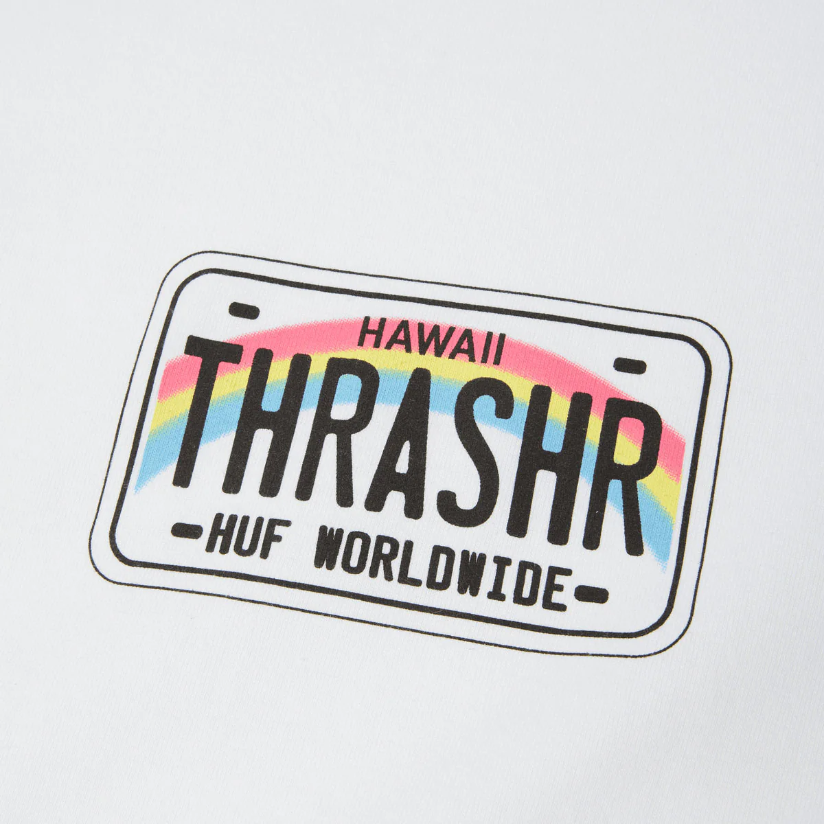 HUF x Thrasher License Plate T-Shirt - White - Image 2