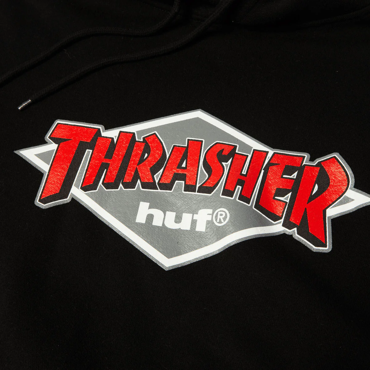 HUF x Thrasher Logo Hoodie - Black - Image 2