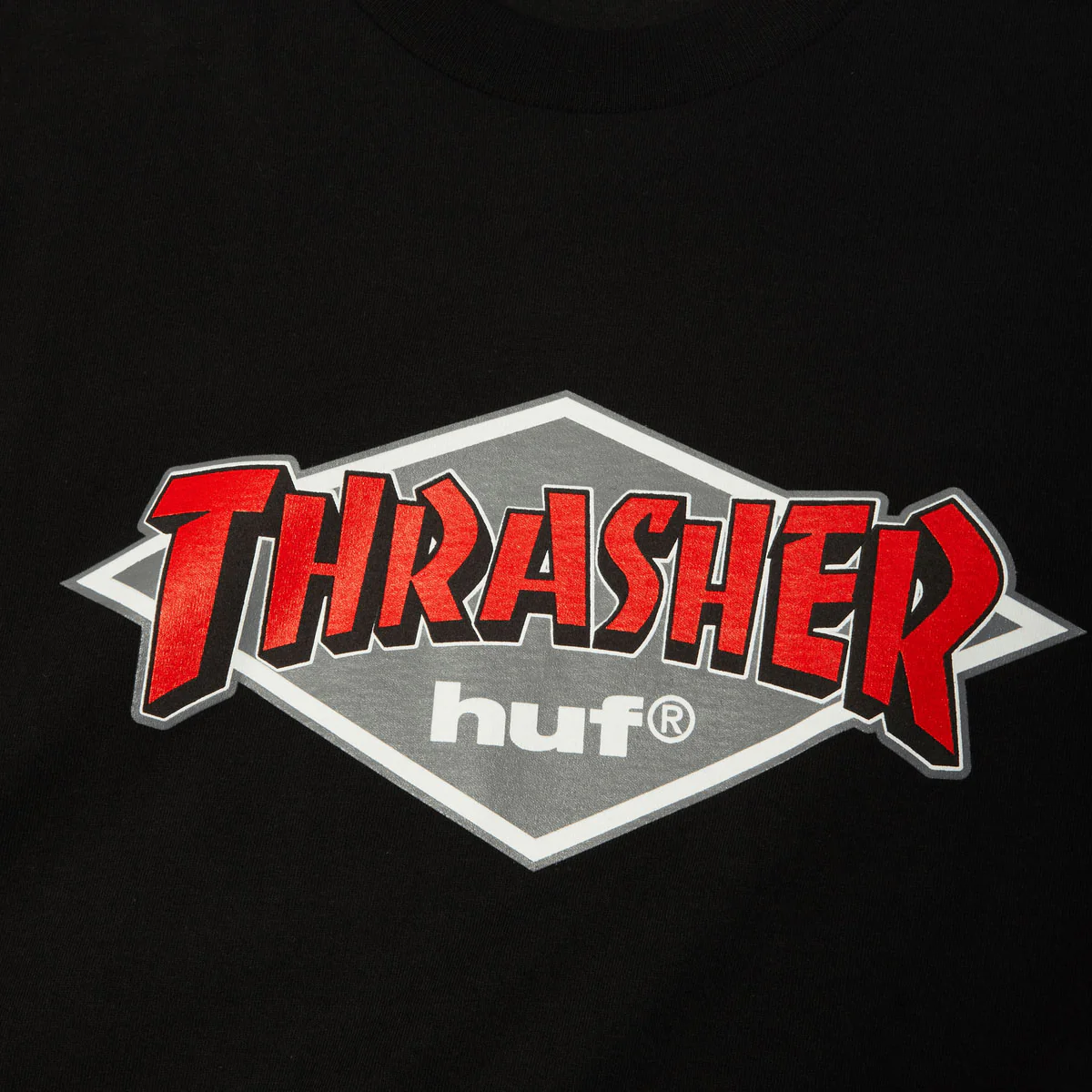 HUF x Thrasher Logo T-Shirt - Black - Image 2