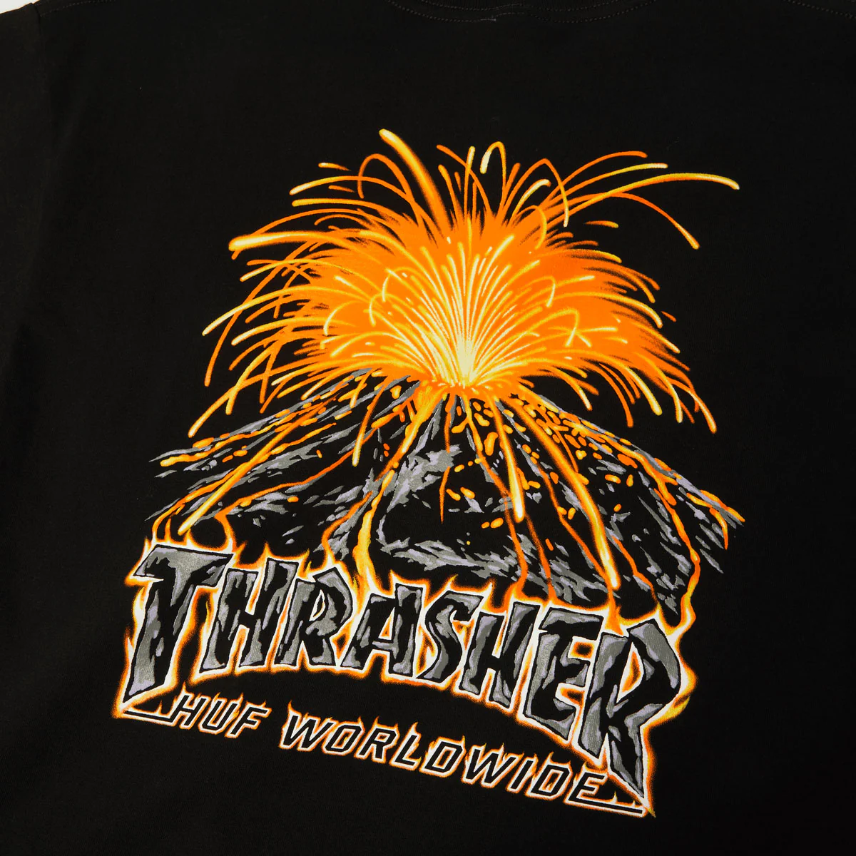HUF x Thrasher Meltdown T-Shirt - Black - Image 3