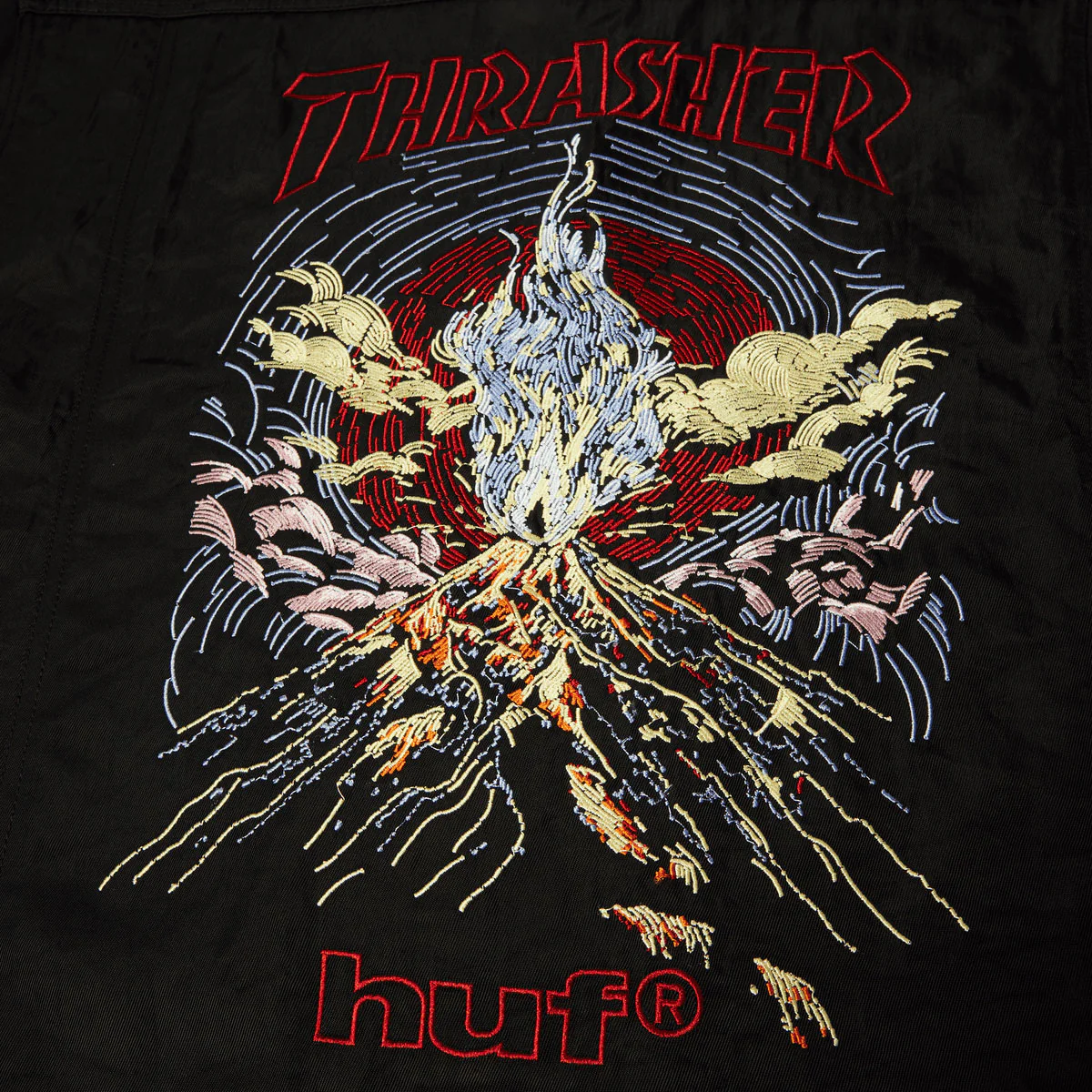 HUF x Thrasher Trucker Jacket - Black - Image 5