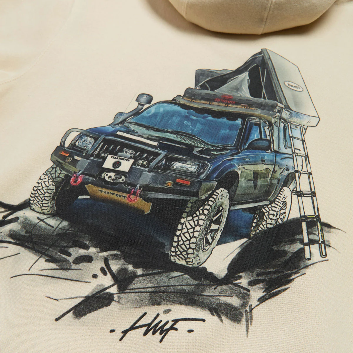 HUF x Toyota Trailhunter Tacoma Overland Hoodie - Sand - Image 3