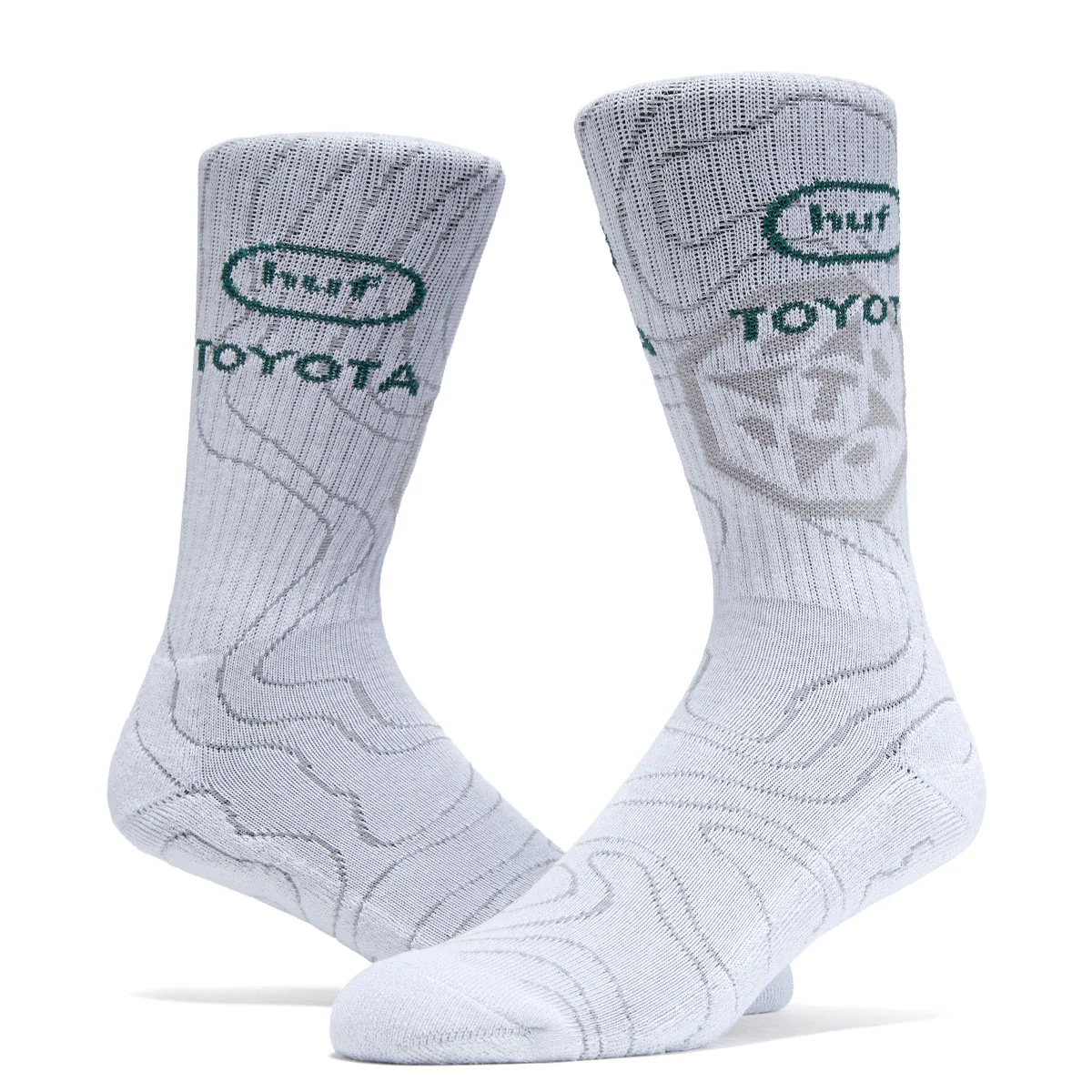 HUF x Toyota Trailhunter Topography Socks - White - Image 2