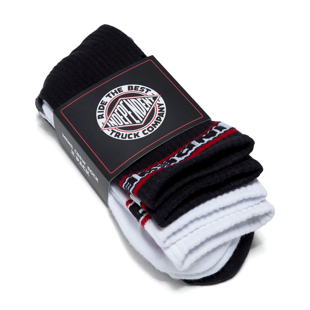 Independent Bar Logo Crew 2 Pack Of Socks - Black/White - Image 2