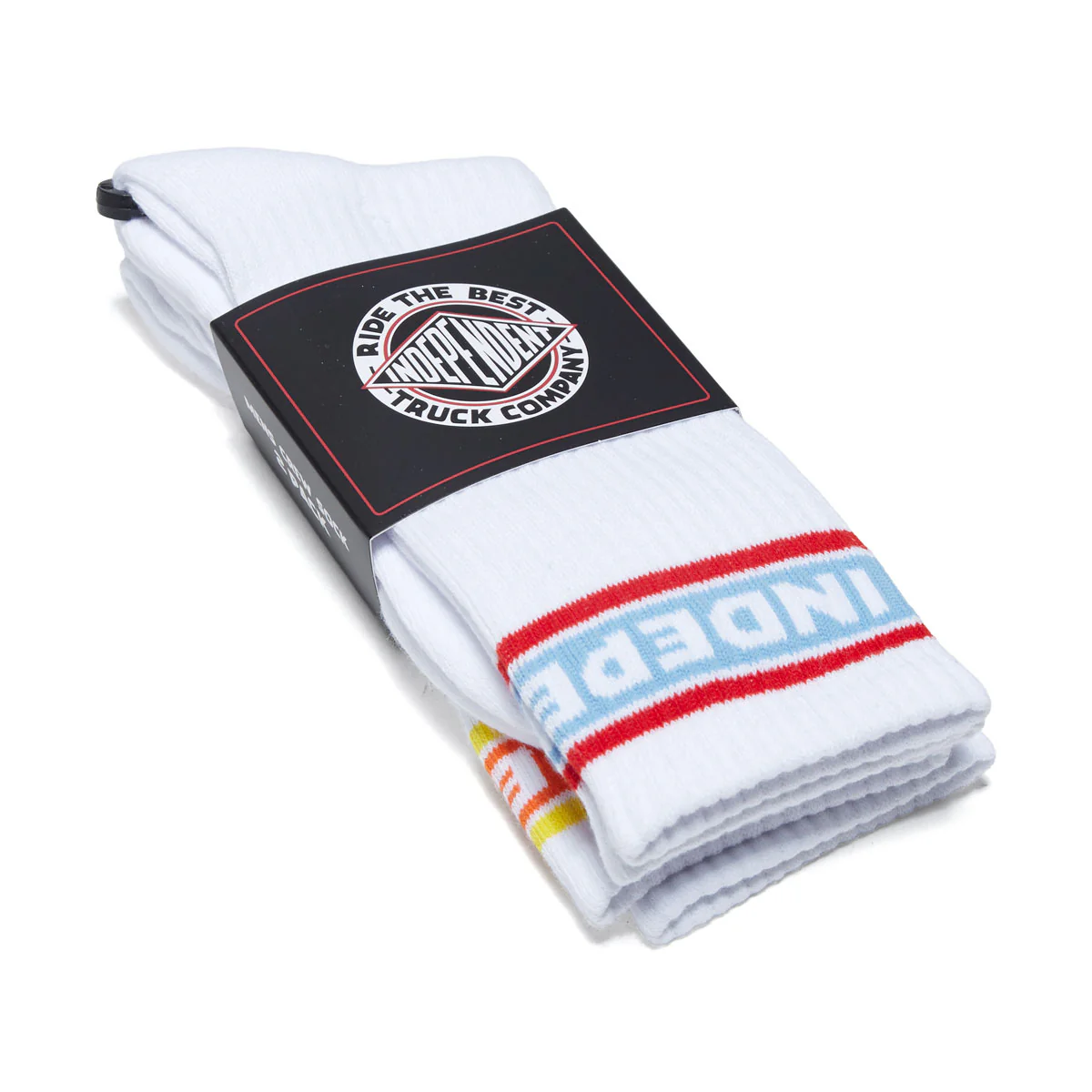 Independent Bar Logo Crew 2 Pack Of Socks - White Multi - Image 2