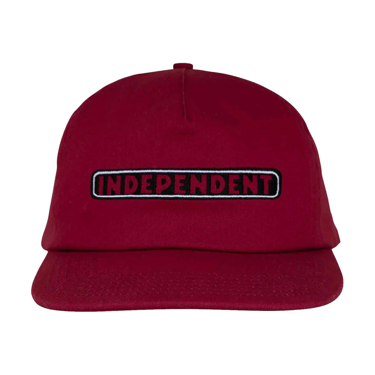 Independent Bar Logo Snapback Hat - Burgundy - Image 3