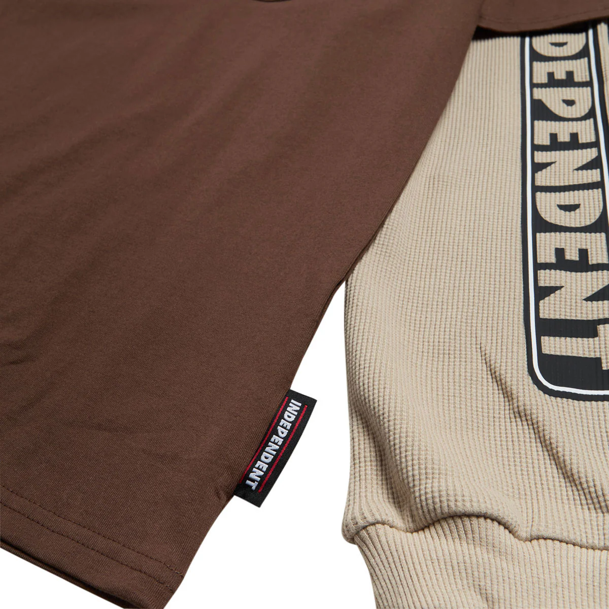 Independent Bar Logo Thermal 2Fer Long Sleeve Shirt - Chocolate/Sand - Image 2