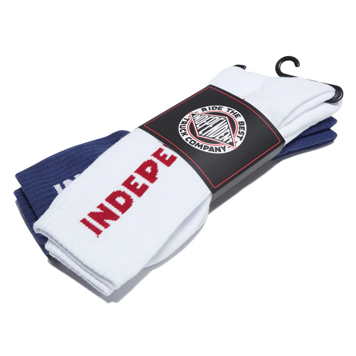 Independent Baseline Crew 2 Pack Of Socks - White/Navy - Image 2