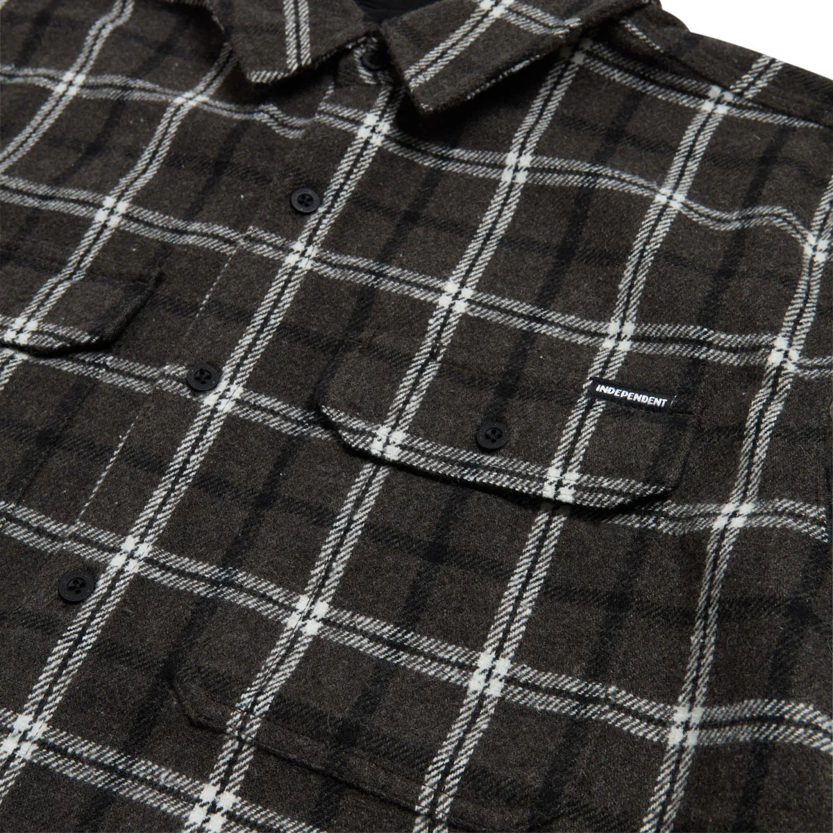 Independent Belmont Long Sleeve Flannel Shirt - Black/White - Image 3