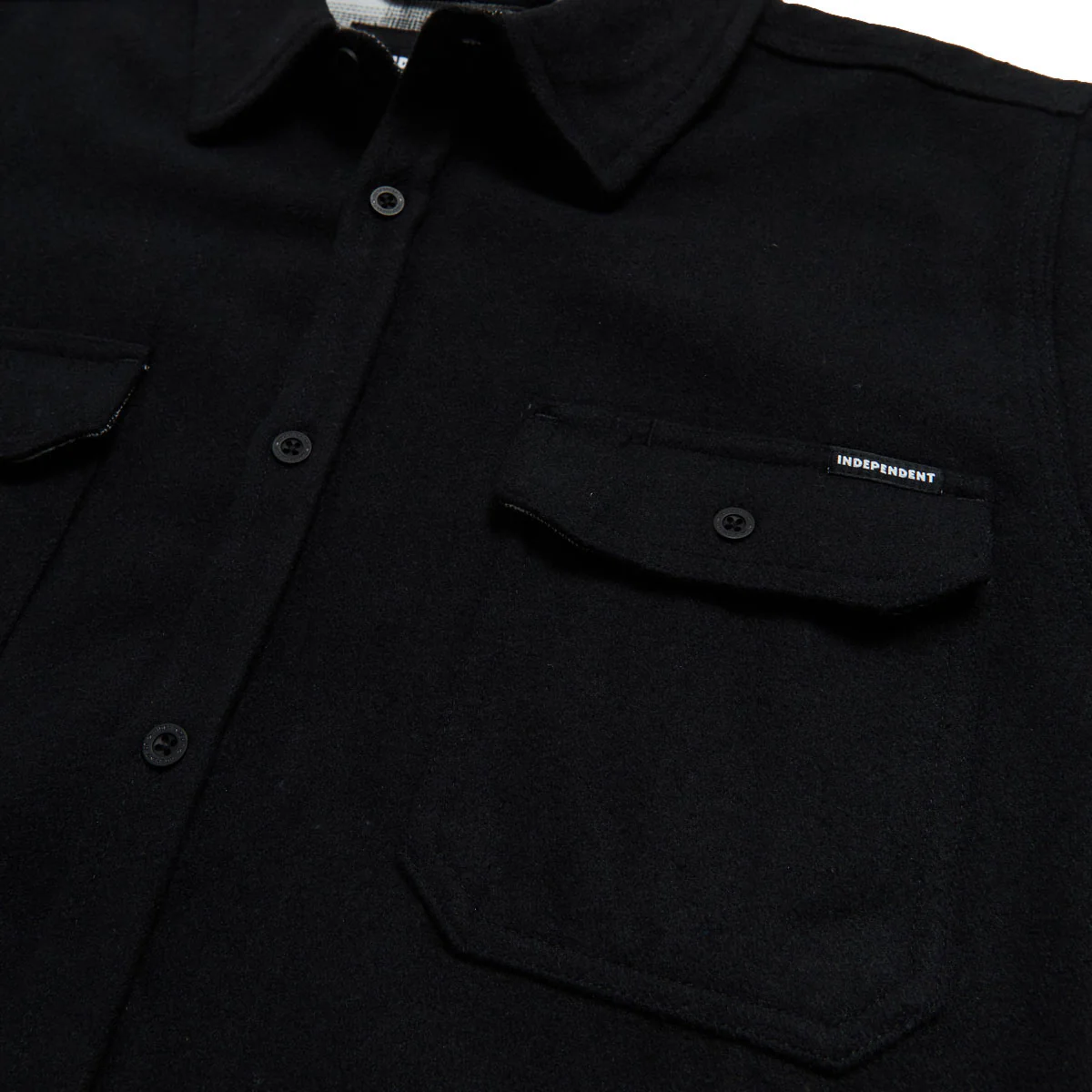 Independent Belmont Long Sleeve Flannel Shirt - Heather Black - Image 3