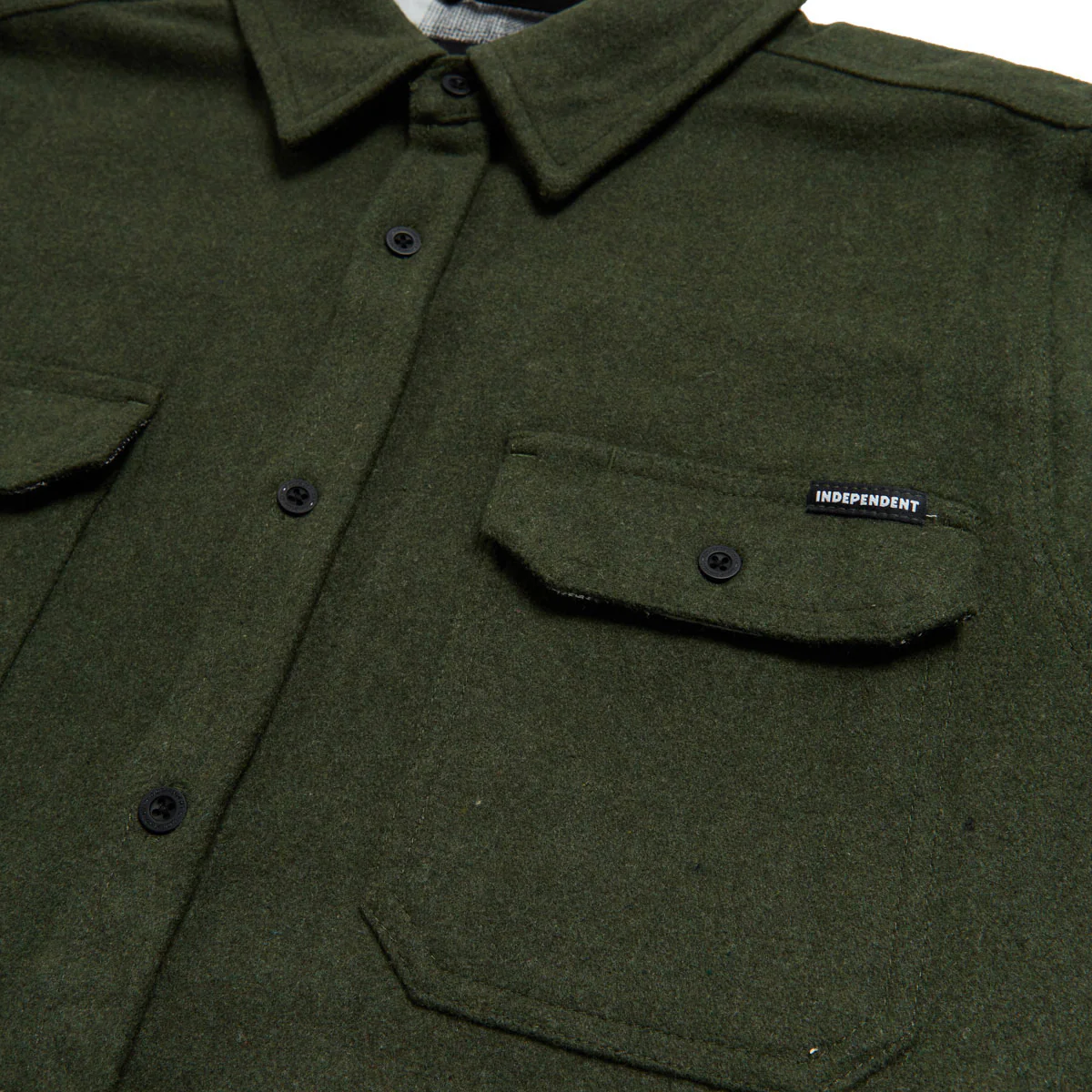Independent Belmont Long Sleeve Flannel Shirt - Heather Forest - Image 3