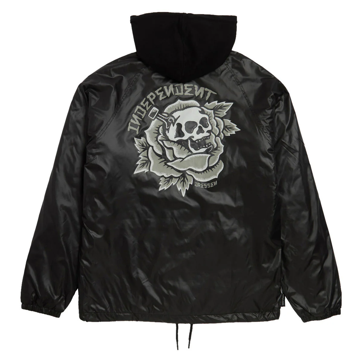 Independent Dressen Skull Rose Hooded Windbreaker Jacket - Black - Image 2
