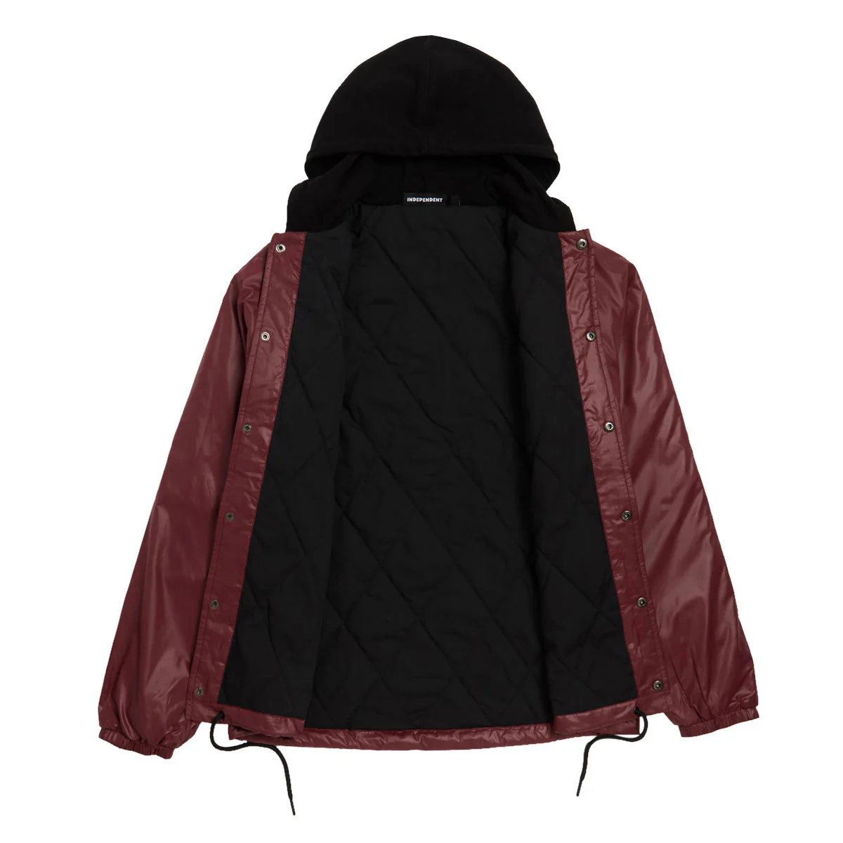 Independent Dressen Skull Rose Hooded Windbreaker Jacket - Burgundy - Image 3