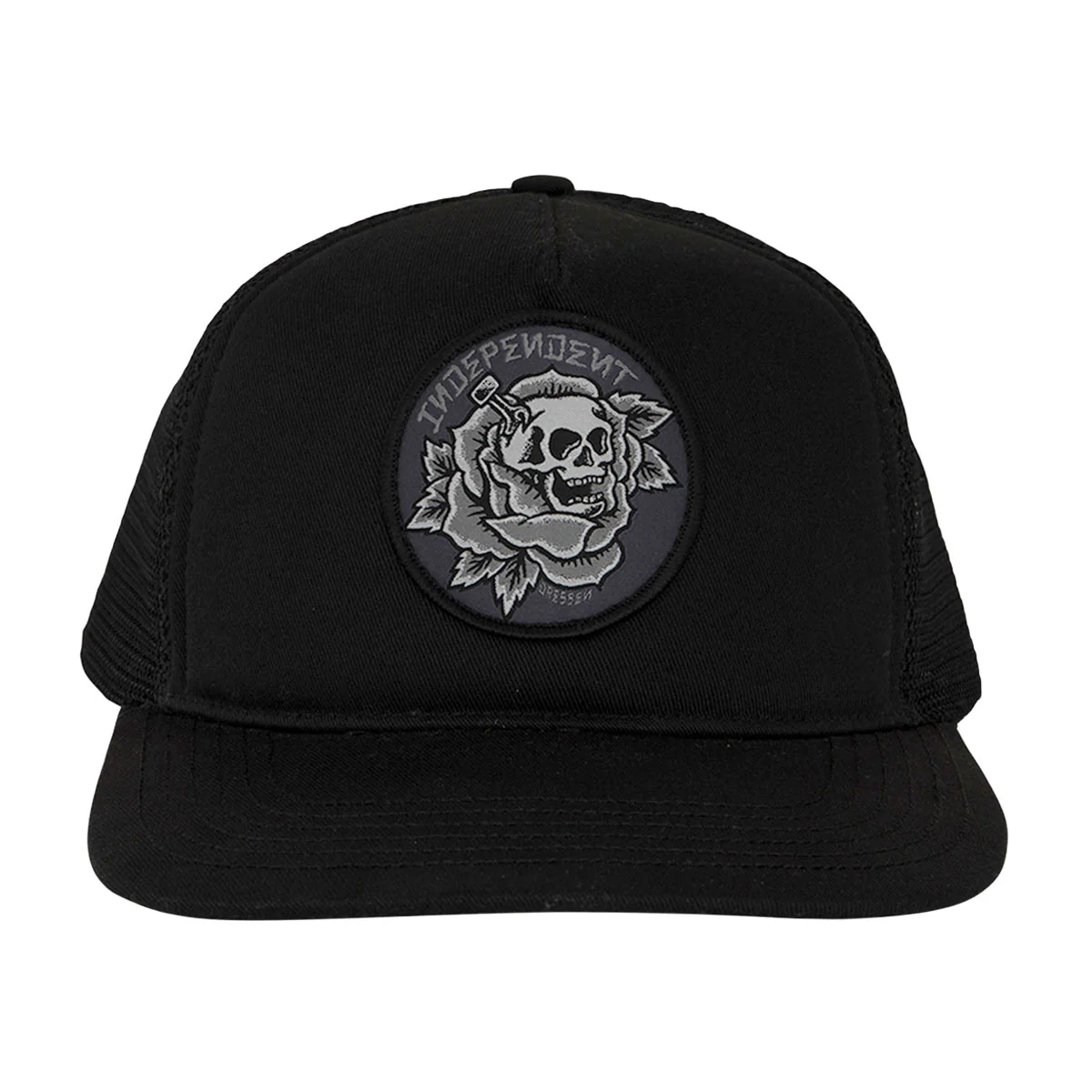 Independent Dressen Skull Rose Snapback Hat - Black - Image 2