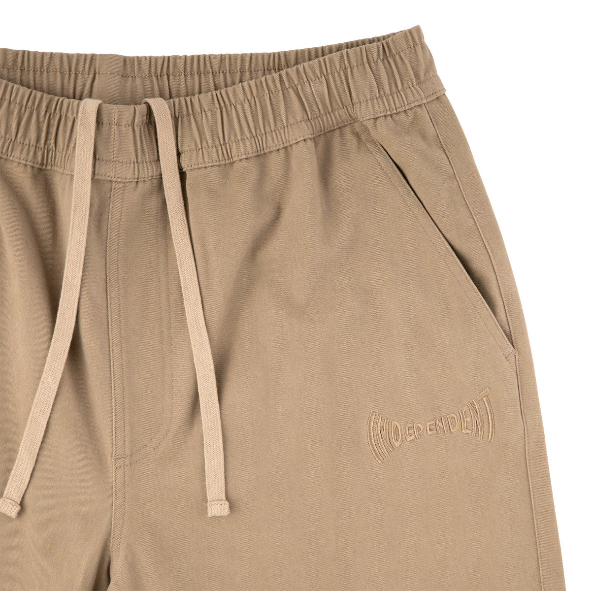 Independent Span Elastic Waist Shorts - Khaki - Image 3