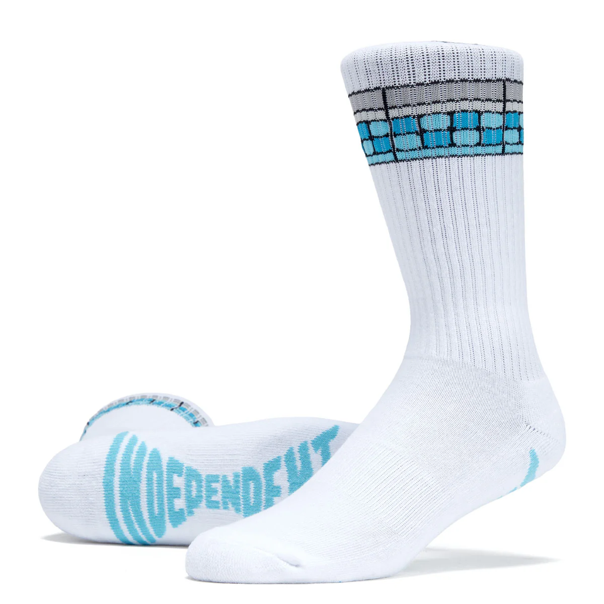 Independent Tile Span Crew Socks - White - Image 2
