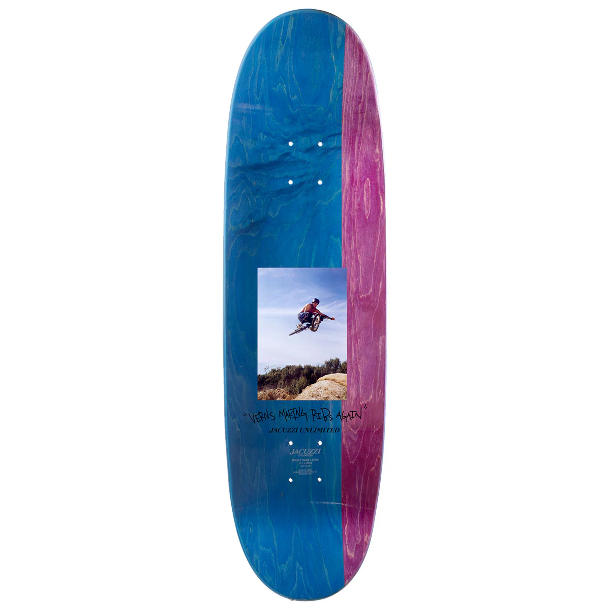 Jacuzzi Unlimited Tony Latham Dirtbike EX7 Skateboard Deck - Teal - 9.125" - Image 2