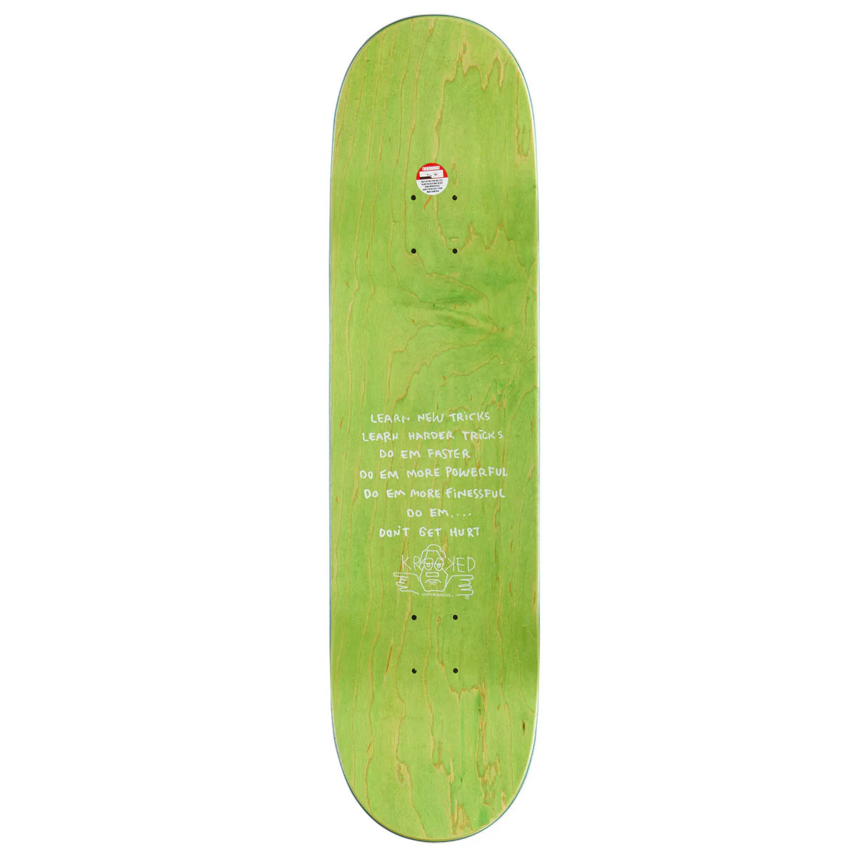 Krooked Cromer Neon Sticker Skateboard Deck - Green - 8.25" - Image 2