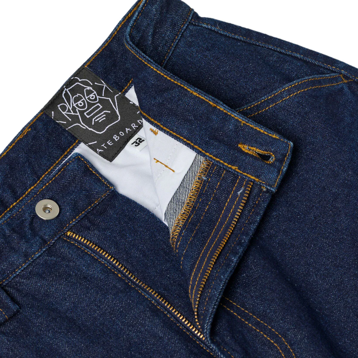 Krooked Eyes Denim Twill Jeans - Dark Rinse Denim - Image 5