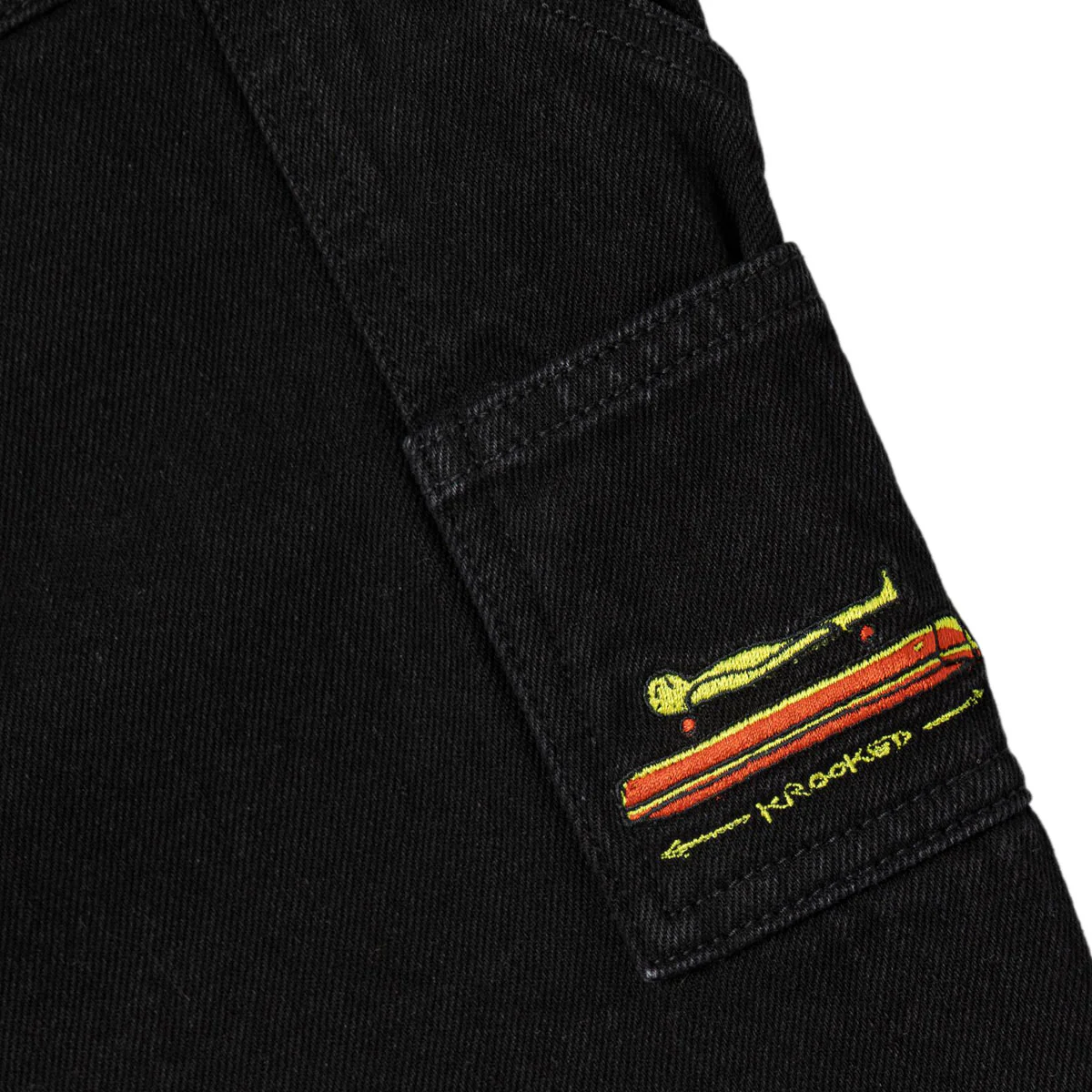Krooked Koffin Carpenter Jeans - Black Denim - Image 3