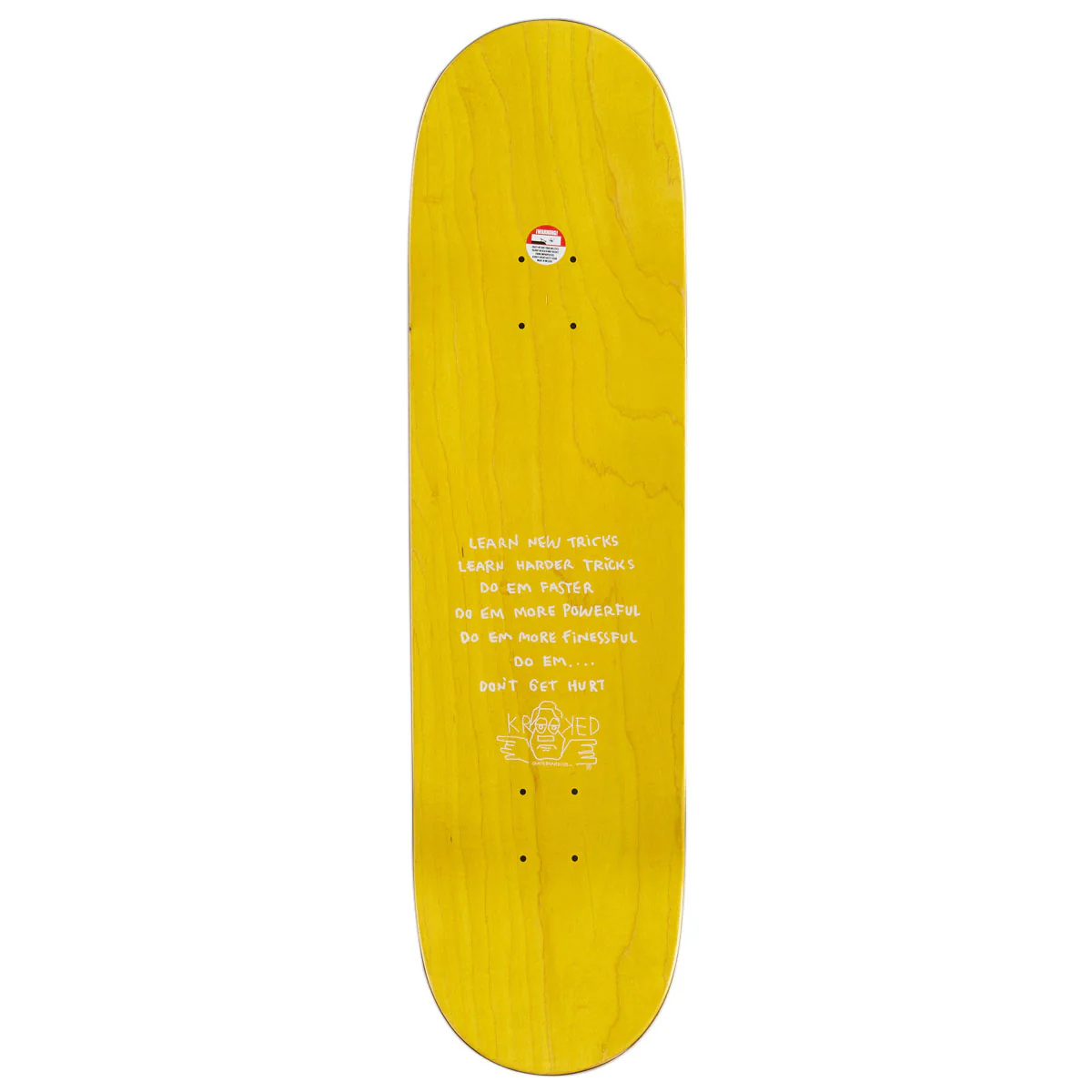 Krooked Wilson Fire Mask Skateboard Deck - White - 8.75" - Image 2