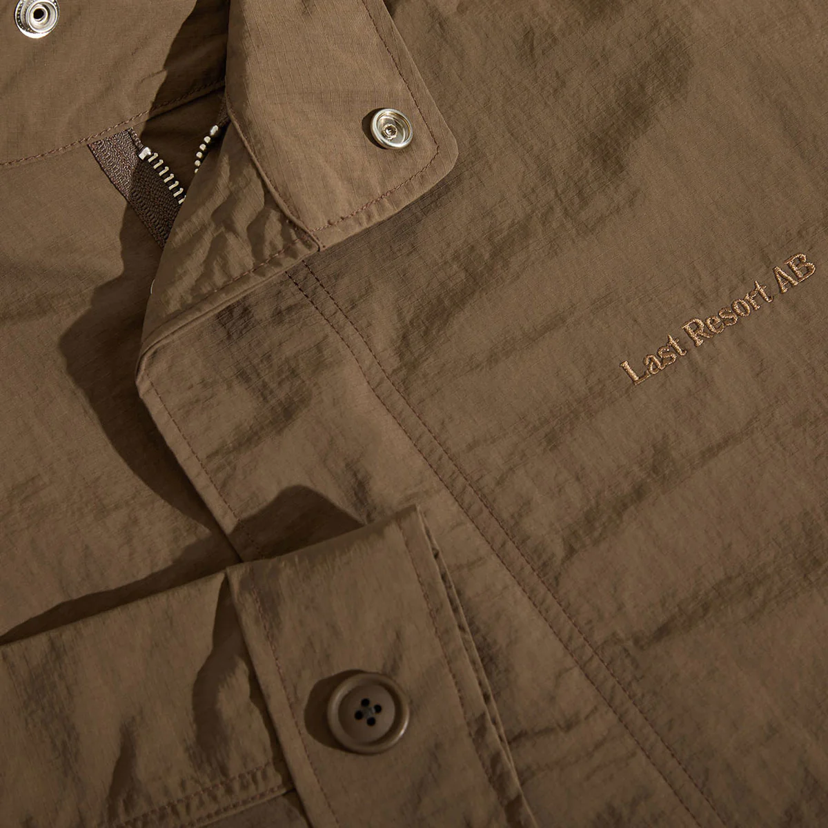 Last Resort AB Cropped Parka Jacket - Brown Khaki - Image 4