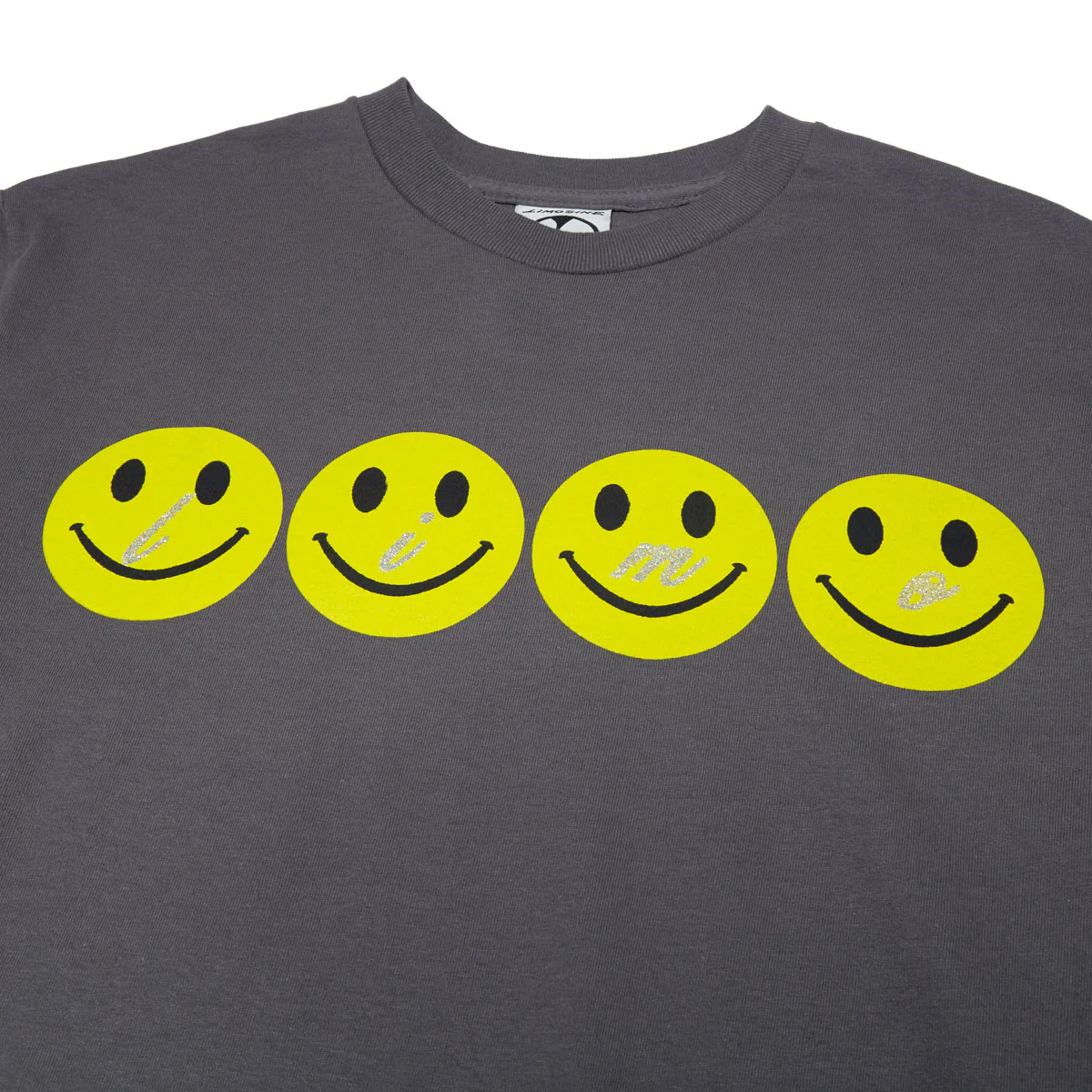 Limosine Glitter Smile T-Shirt - Charcoal - Image 2