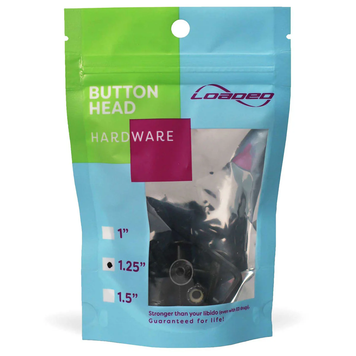 Loaded Button Head Hardware - Black - 1.25" - Image 2