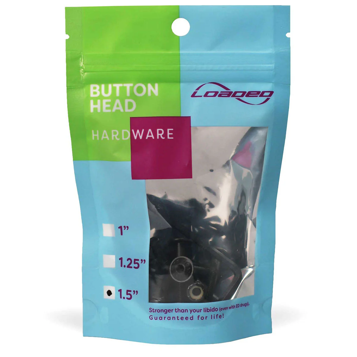Loaded Button Head Hardware - Black - 1.50" - Image 2
