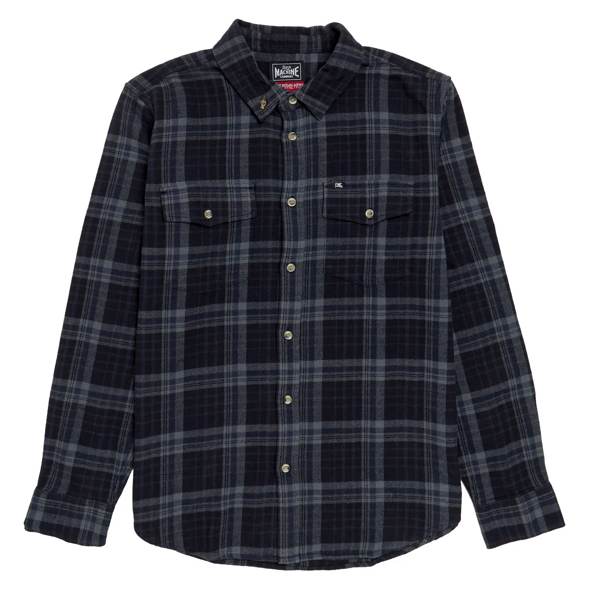Loser Machine Step Up Flannel Shirt - Black/Navy - Image 2