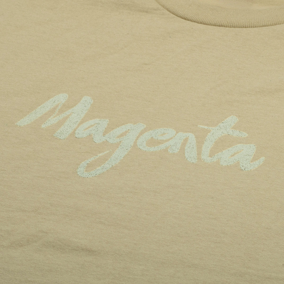 Magenta Script T-Shirt - Beige - Image 2