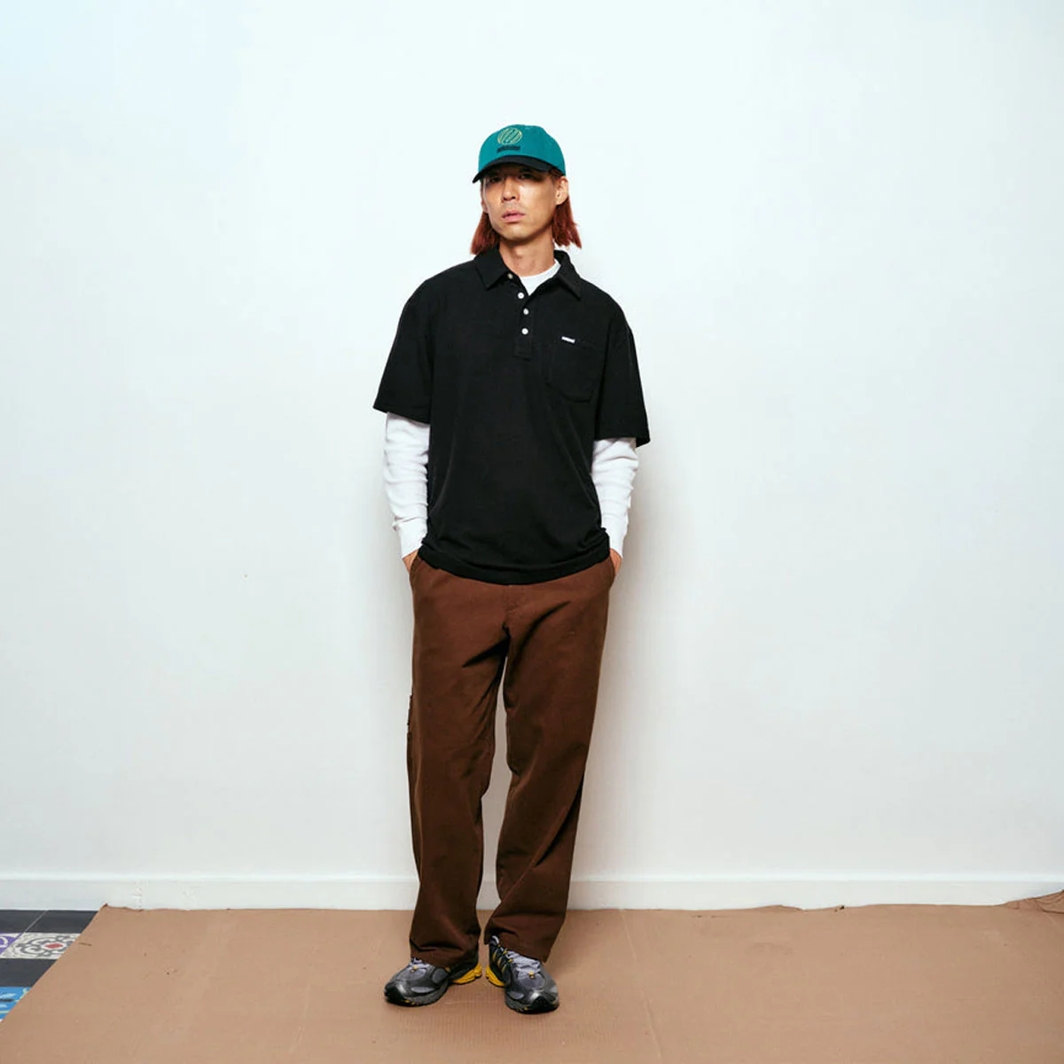 Metalwood Airy Pocket Polo Shirt - Black - Image 4