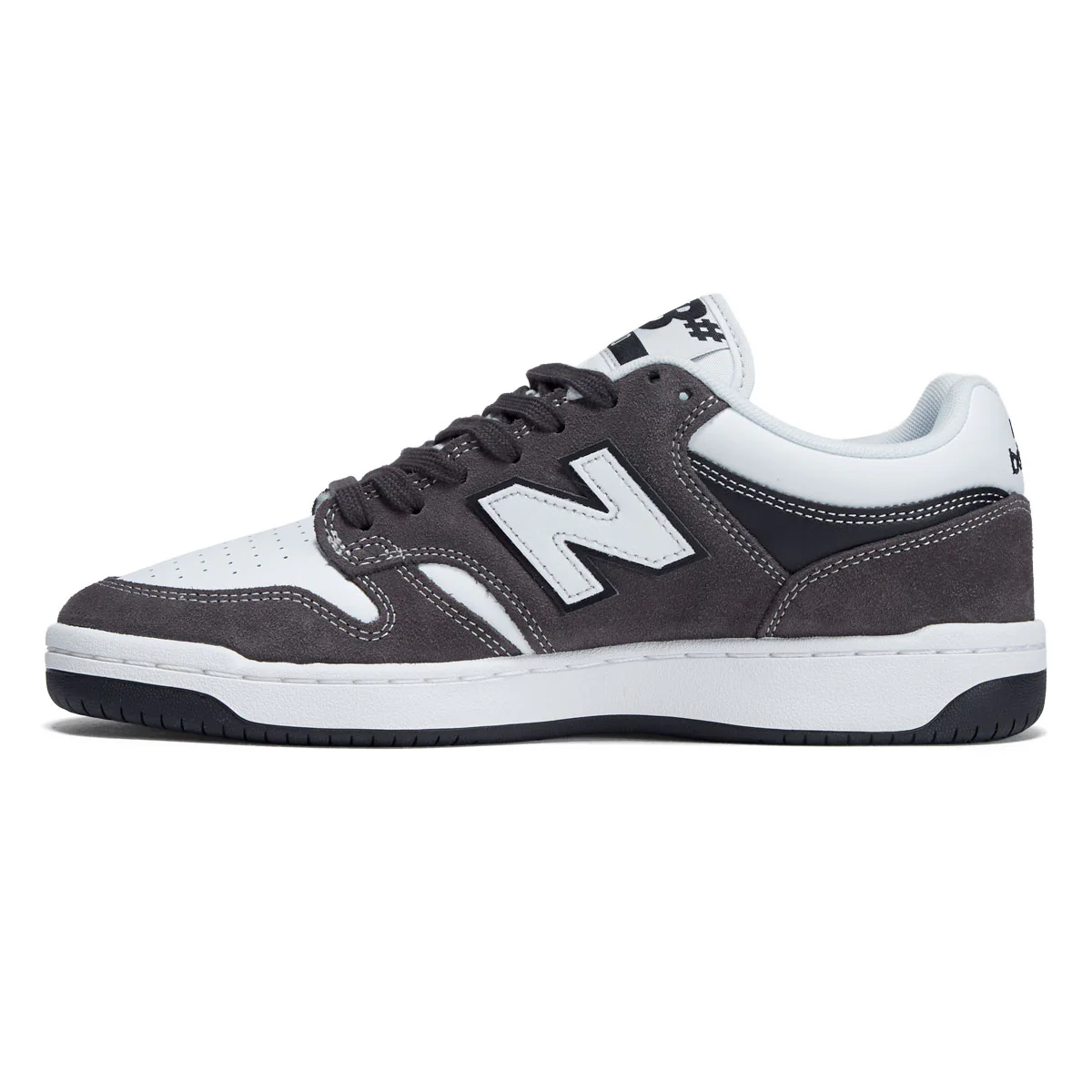 New Balance 480 Wide Shoes - Dark Grey/White - Image 2
