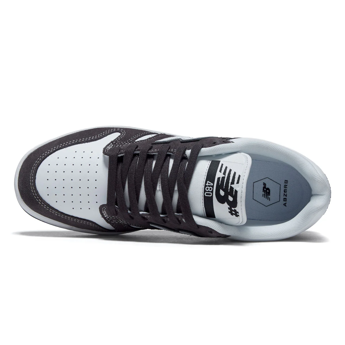 New Balance 480 Wide Shoes - Dark Grey/White - Image 3