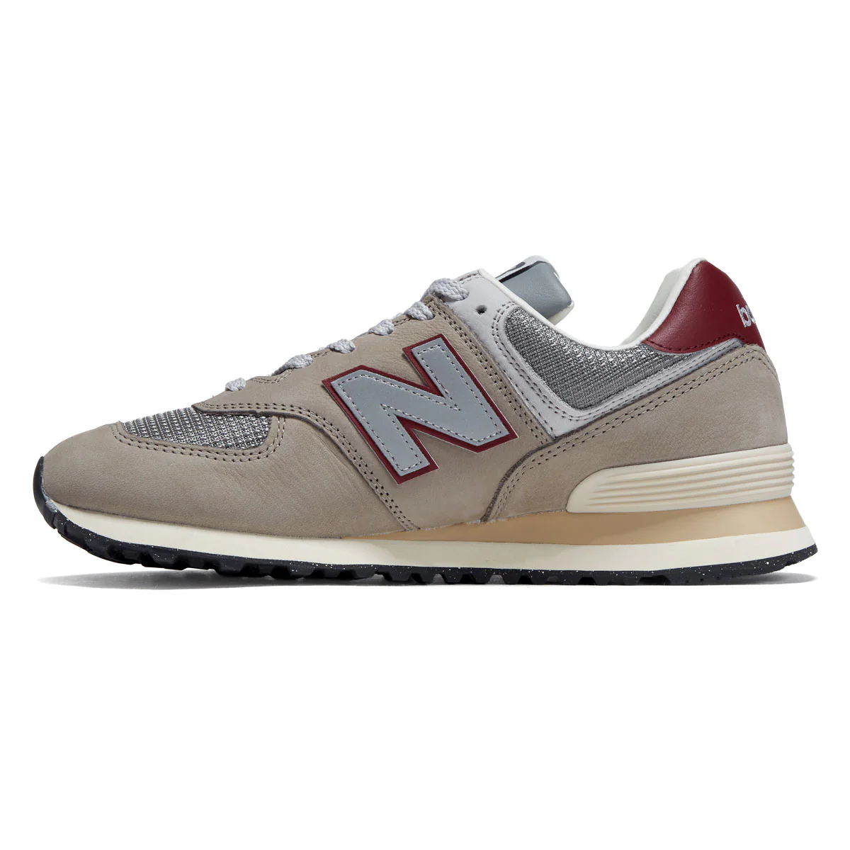New Balance 574 Shoes - Arid Stone/Monarch Burgundy - Image 2