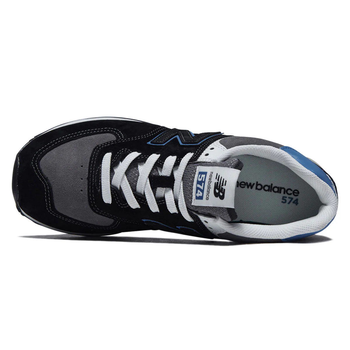 New Balance 574 Shoes - Black/Blue Agate - Image 3