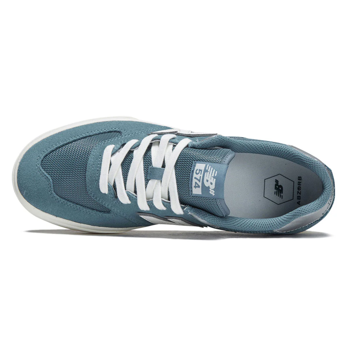 New Balance 574 Vulc Wide Shoes - Saltwater/White - Image 3