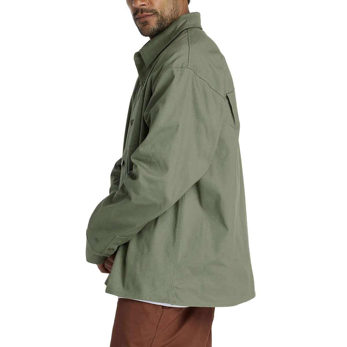 New Balance Numeric Button Up Long Sleeve Shirt - Dark Olive - Image 3