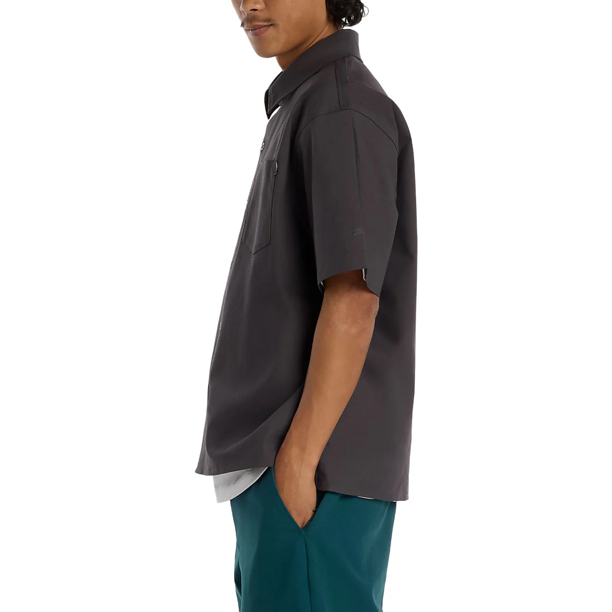 New Balance Numeric Button Up Shirt - Faded Black - Image 3