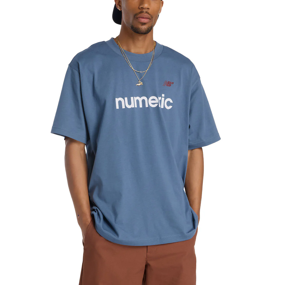 New Balance Numeric Linear Logo T-Shirt - Blue - Image 2