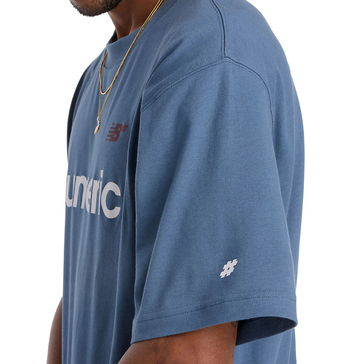 New Balance Numeric Linear Logo T-Shirt - Blue - Image 3