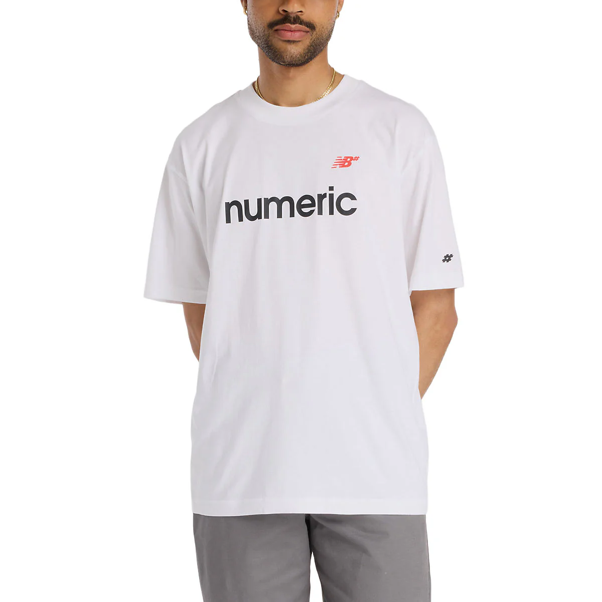 New Balance Numeric Linear Logo T-Shirt - White - Image 2