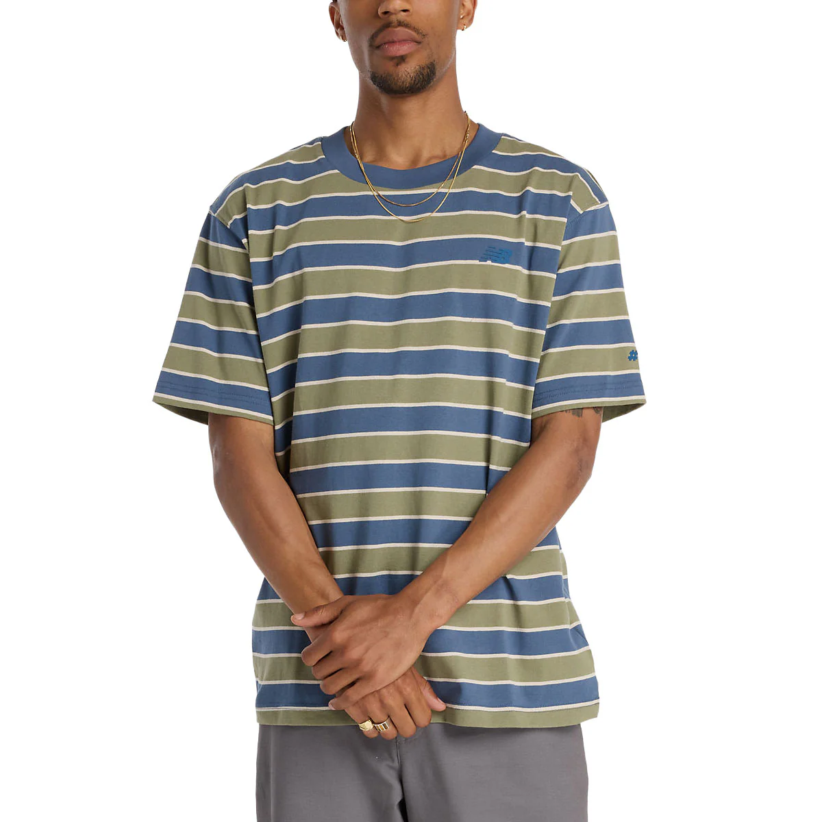 New Balance Numeric Thin Stripe T-Shirt - Blue - Image 2