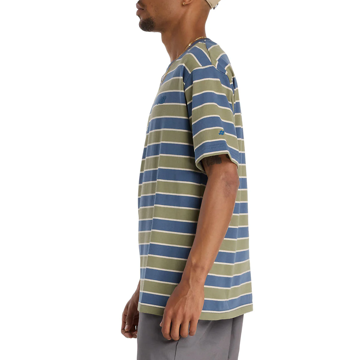 New Balance Numeric Thin Stripe T-Shirt - Blue - Image 3