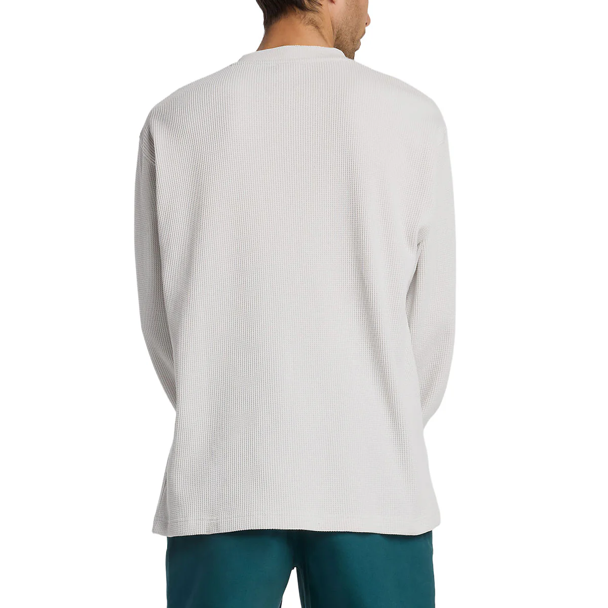 New Balance Numeric Waffle Knit Long Sleeve Henley Shirt - Grey Matter - Image 2