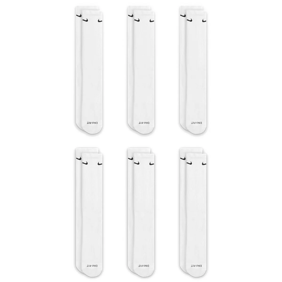Nike Everyday Plus Cushioned 6 Pack of Socks - White/Black - Image 2