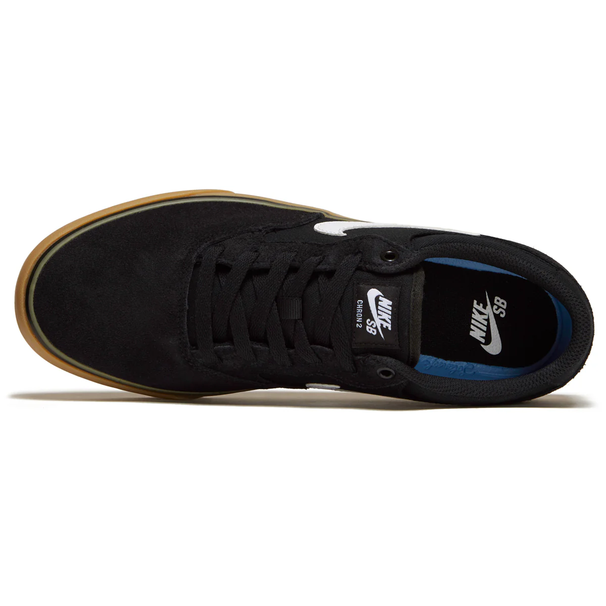 Nike SB Chron 2 Shoes - Black/White/Black/Gum Light Brown - Image 3